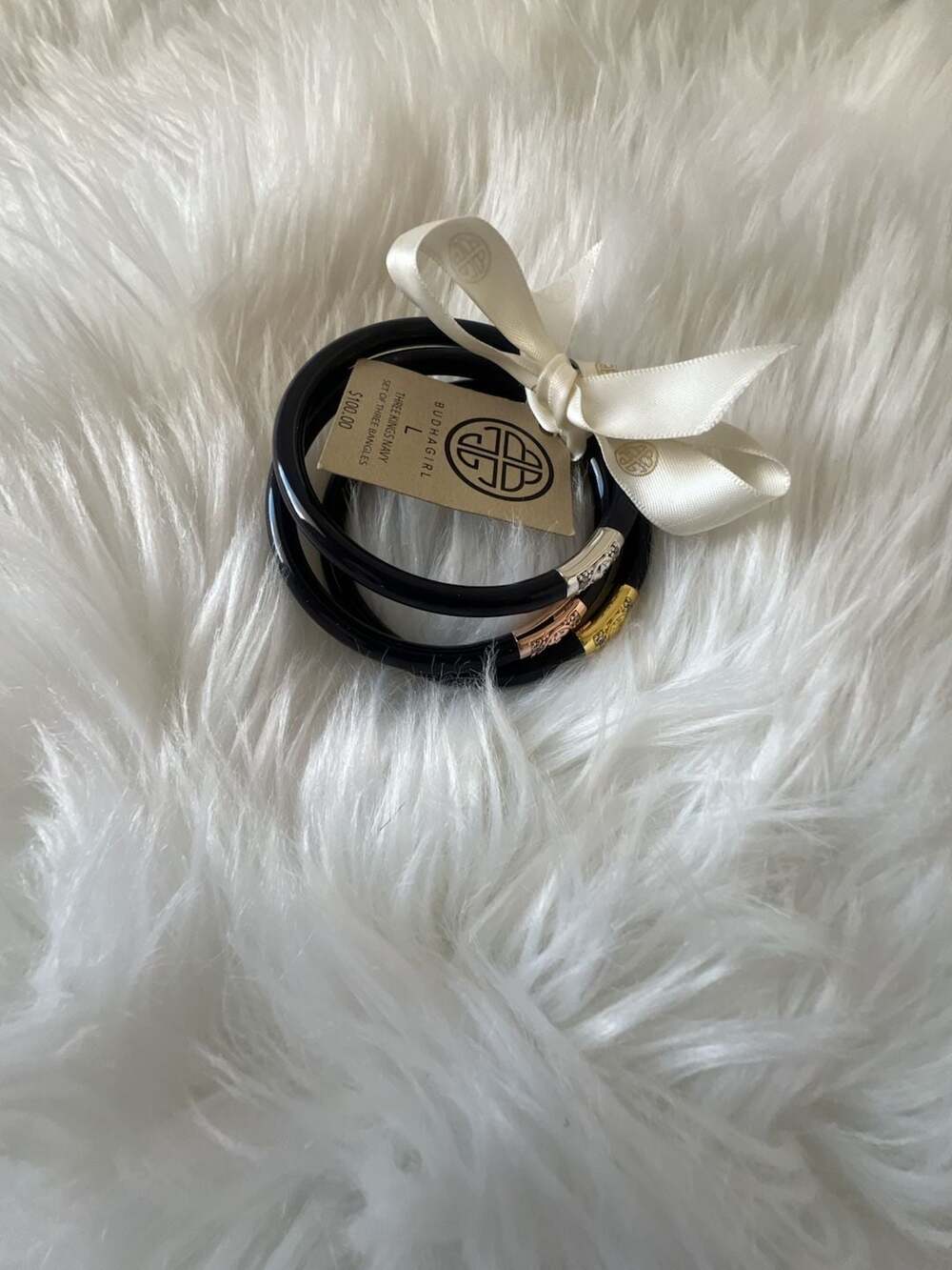 BudhaGirl Three Kings Navy All Weather Bangles Size L Set of 3